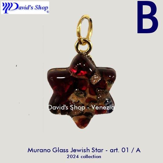 Murano Glass Jewish Star art.01 various colors
