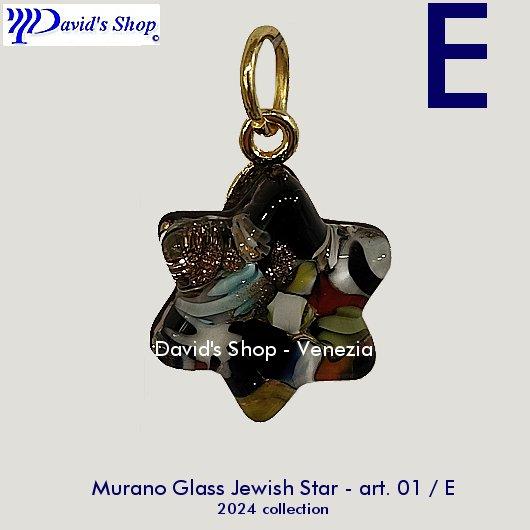 Murano Glass Jewish Star art.01 various colors
