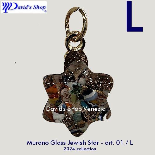Murano Glass Jewish Star art.01 various colors