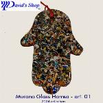 Murano Glass Hamsa pendant 01 